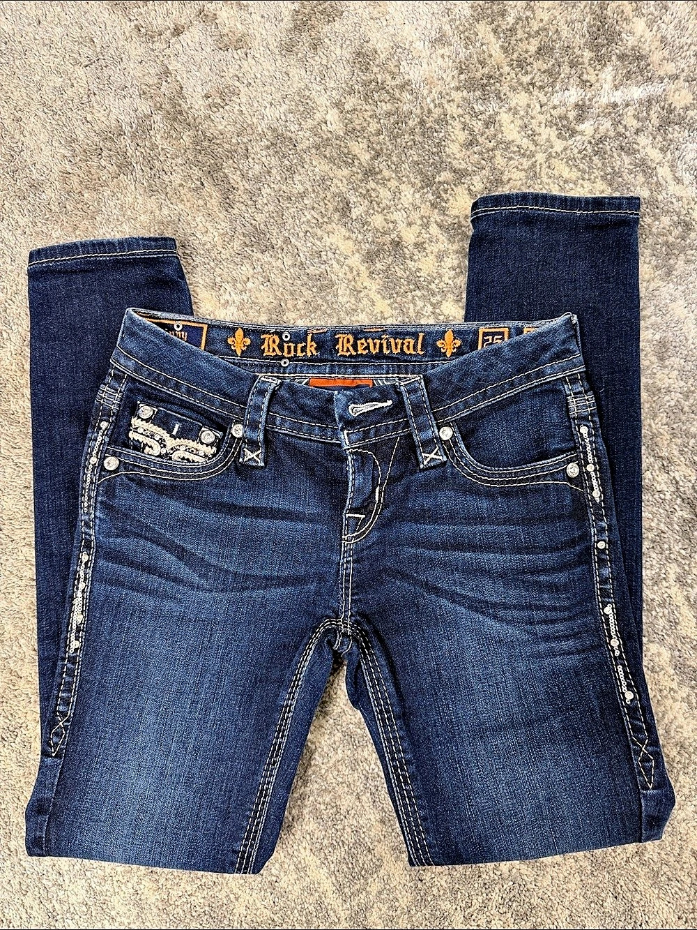 Rock Revival Betty Skinny Jeans Blue Waist 25 inseam 29